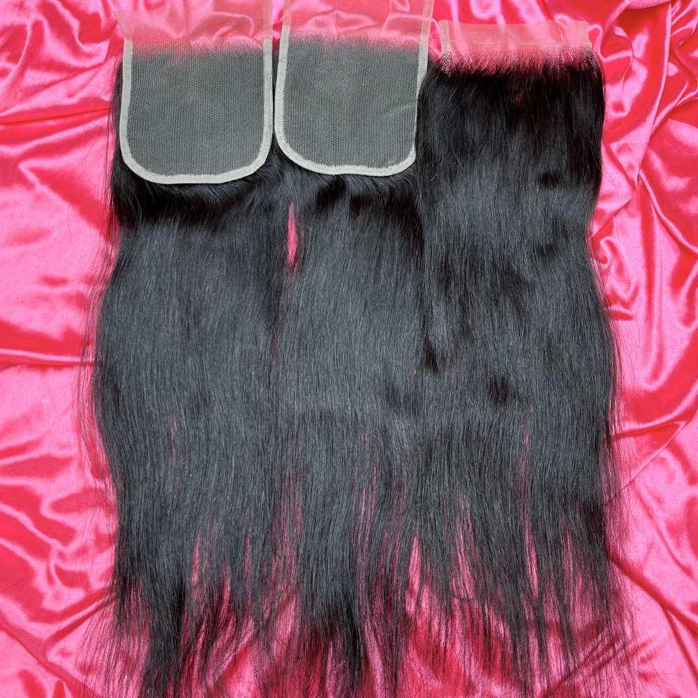 Dima Straight Brazilian 5x5 Transparent Lace Closure Free Part Middle Part Three Part On Sale
