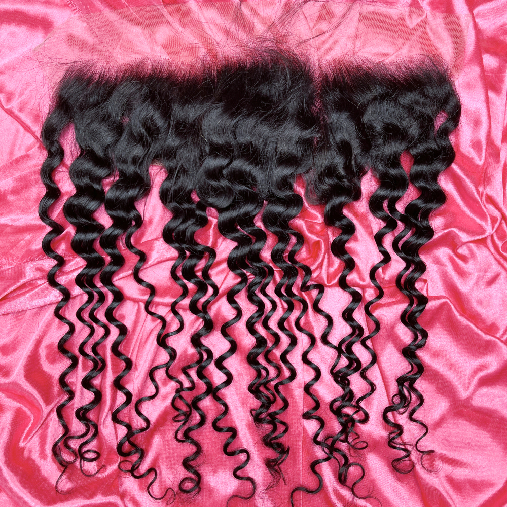 Dima Deep Wave 12A Brazilian Virgin Hair 13x4 Ear to Ear Transparent Lace Frontal
