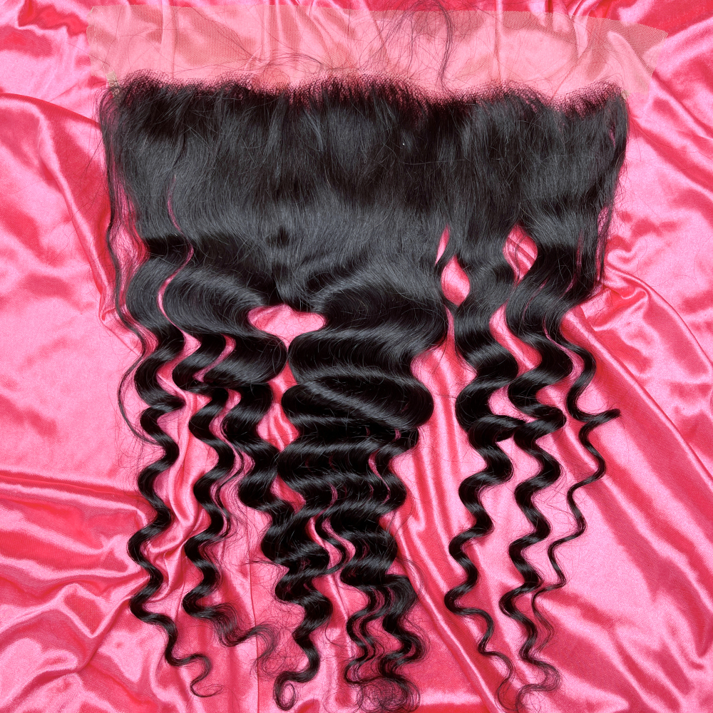 Dima Brazilian Virgin Hair Loose Deep 13x4 Transparent Lace Frontal Natural Color