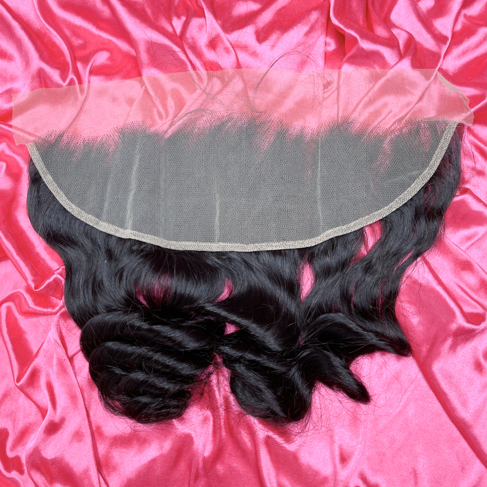 Dima Loose Wave Brazilian Hair Ear to Ear 13x4 Transparent Lace Frontal