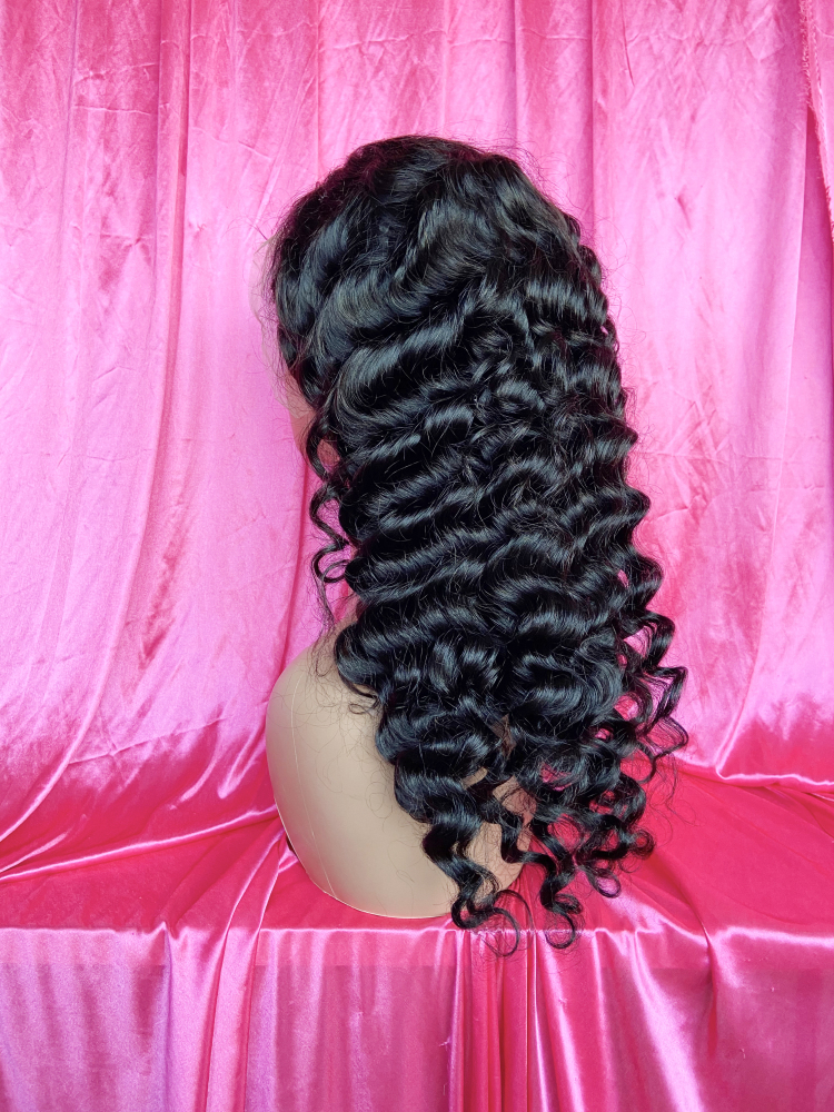Dima Loose Deep Hair 13x4 Transparent Lace Frontal Pre-made Wigs Unprocessed Hair