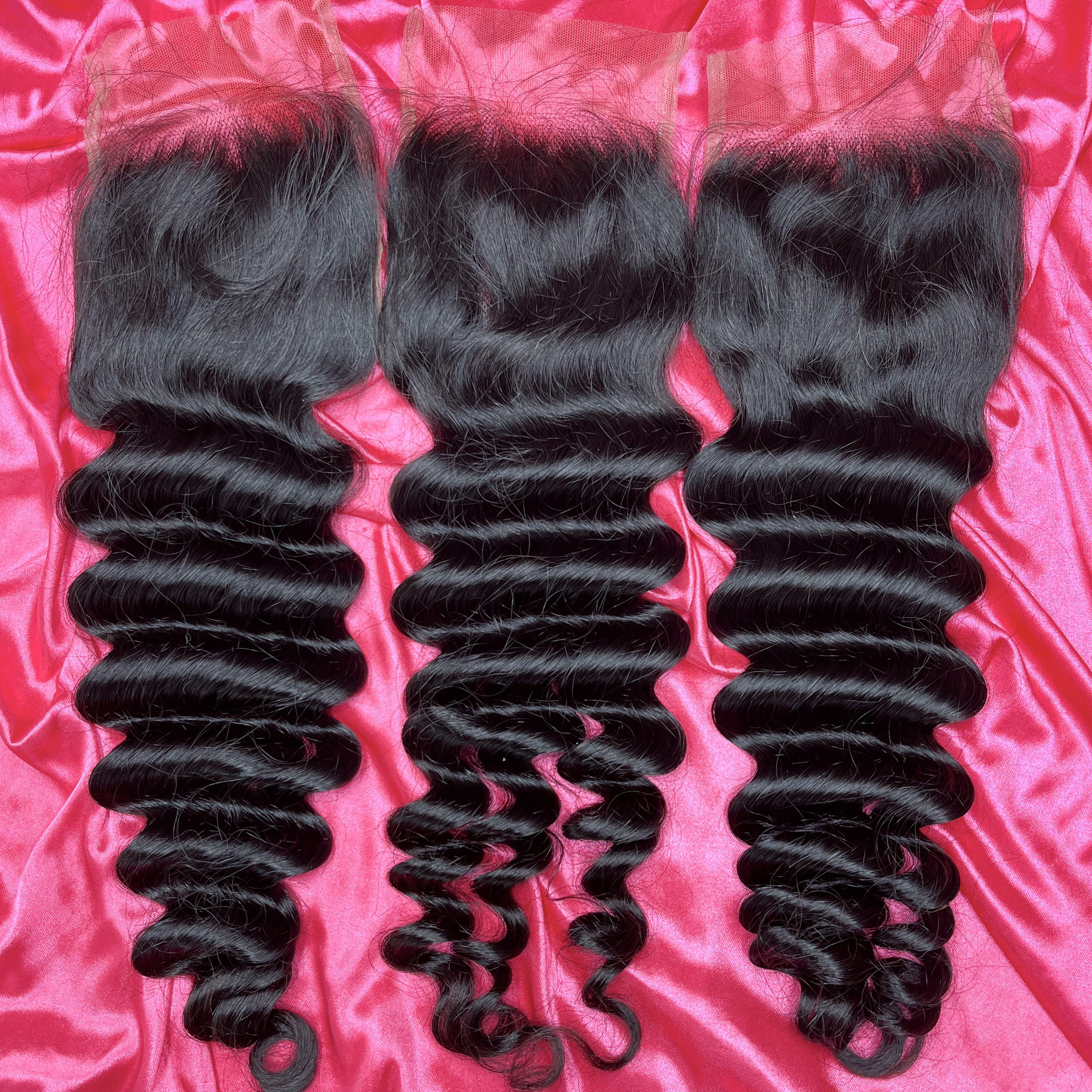 Dima Loose Deep Free Part Brazilian Human Hair 5x5 Transparent Lace Closure