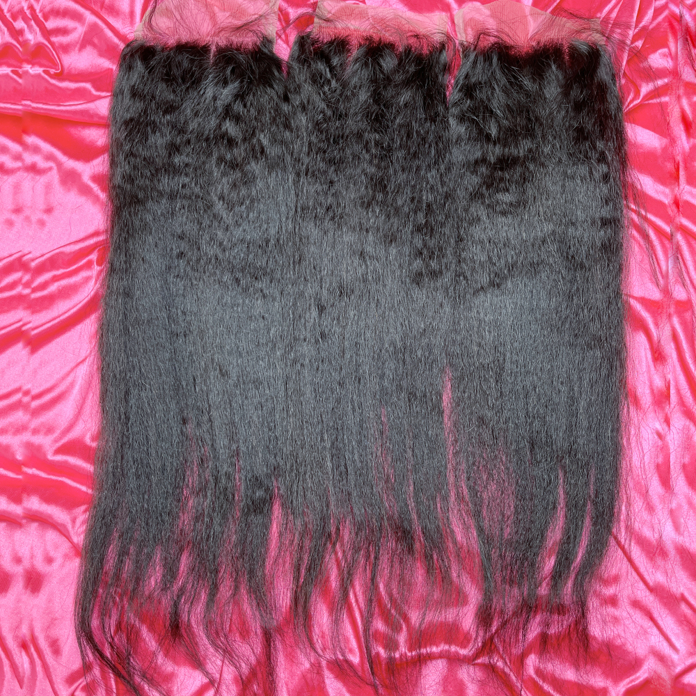 Dima Kinky Straight Brazilian 5x5 Transparent Lace Closure Natural Black Color