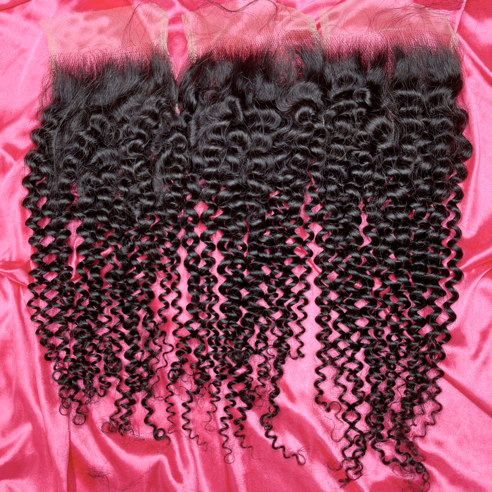 Dima Jerry Curly Brazilian 5x5 Transparent Lace Closure Remy Human Hair Natural Black Color