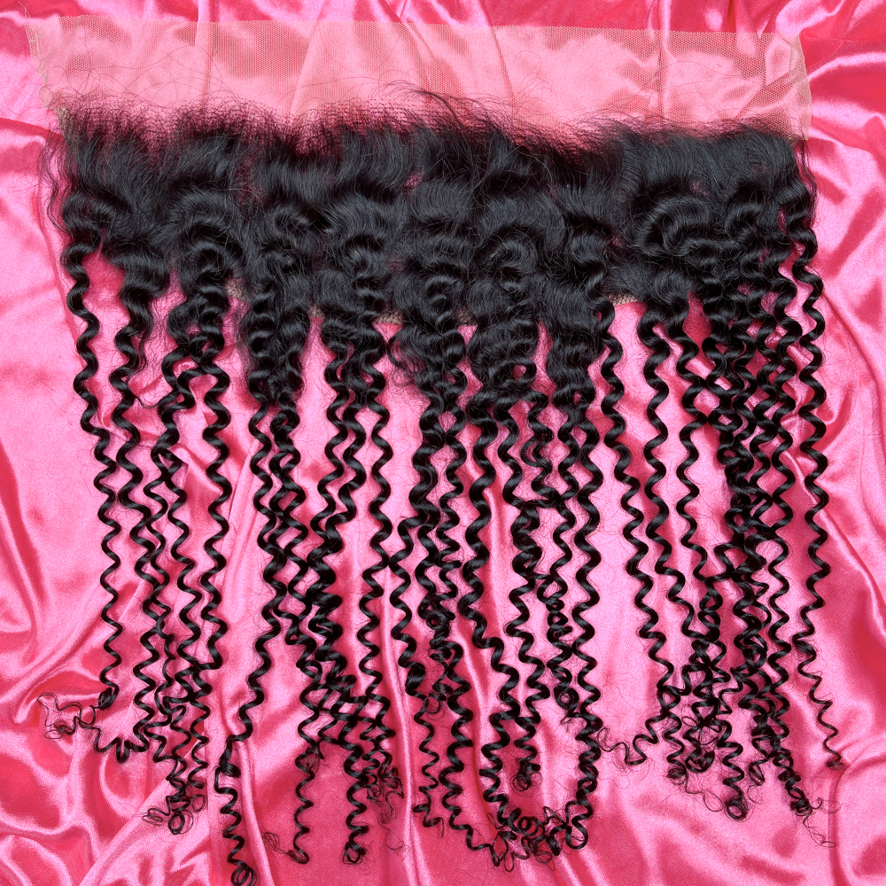 Dima 12A Brazilian Virgin Hair Jerry Curly 13x4 Transparent Lace Frontal