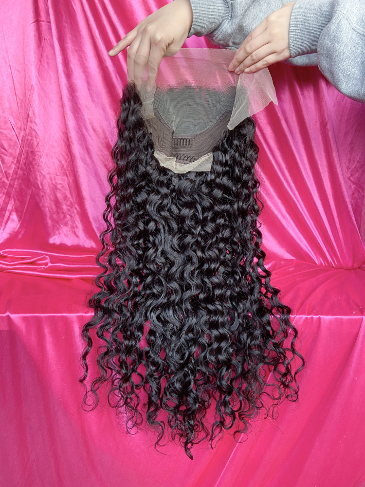 Dima Full End Water Wave Human Hair 13x6 Transparent Lace Frontal Pre-made Wig