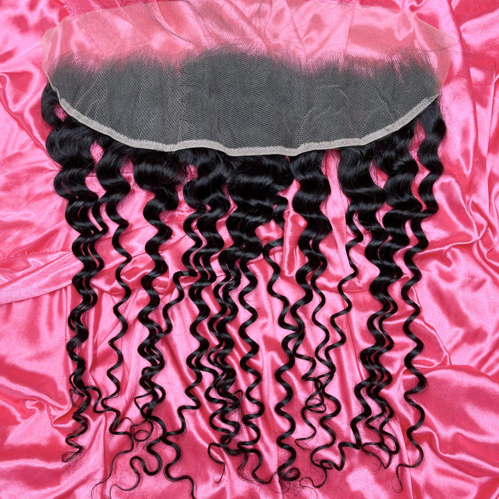 Dima Deep Wave 12A Brazilian Virgin Hair 13x4 Ear to Ear Transparent Lace Frontal