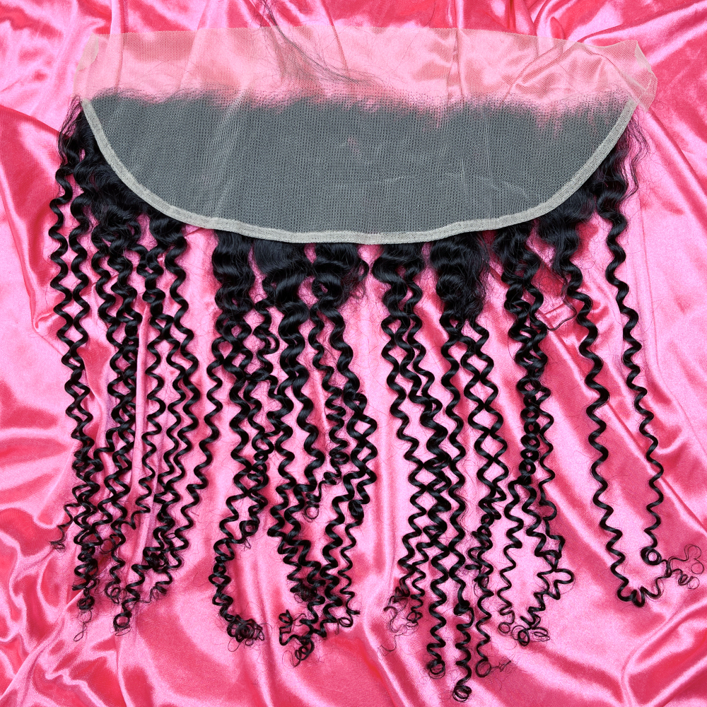 Dima 12A Brazilian Virgin Hair Jerry Curly 13x4 Transparent Lace Frontal