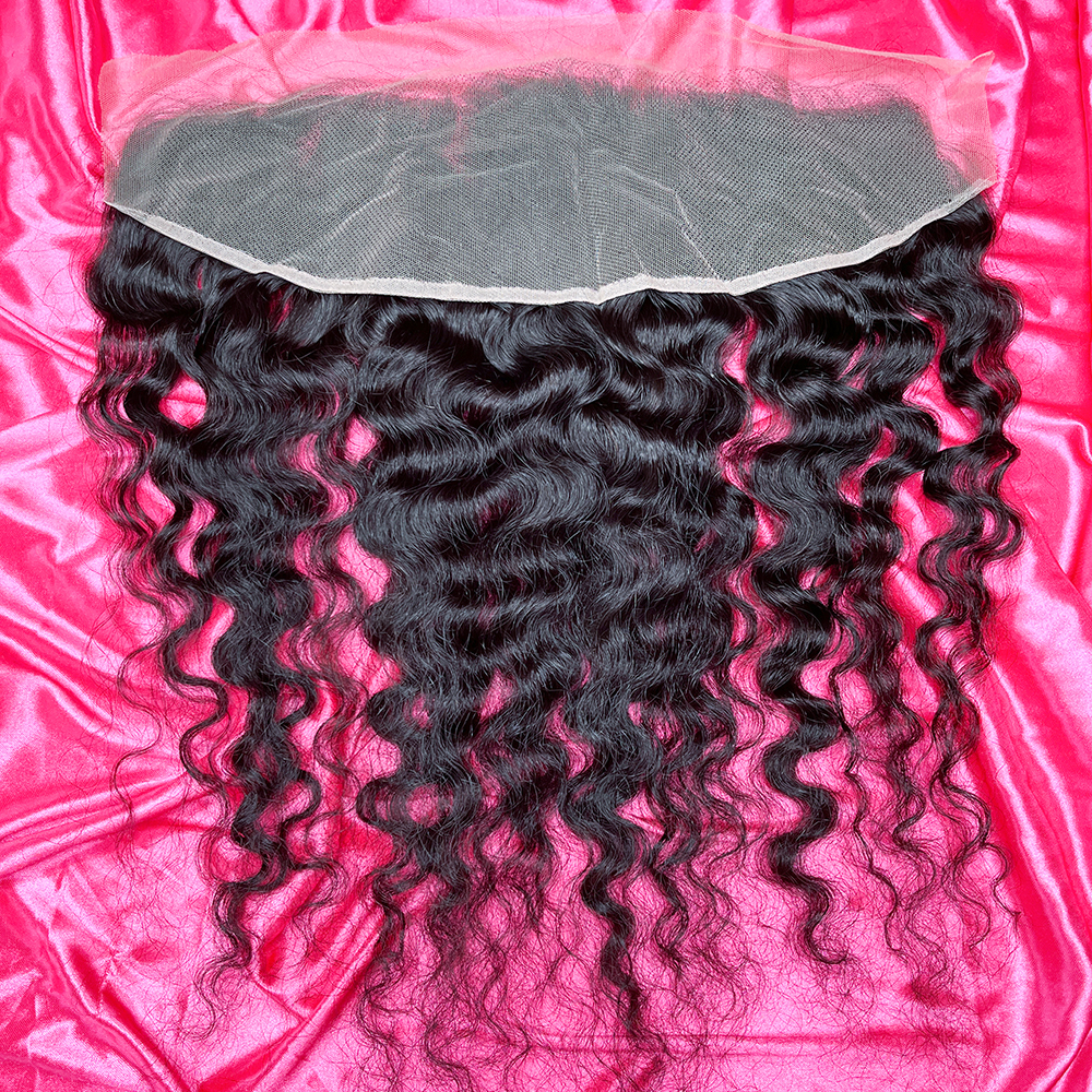 Dima Raw Hair Natural Color Burmese Curly 13x4 Transparent Lace Frontal