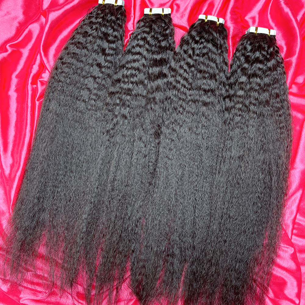 Dima Hair 12a Grade Kinky Straight Invisible Tape In Extension 20 Pcs
