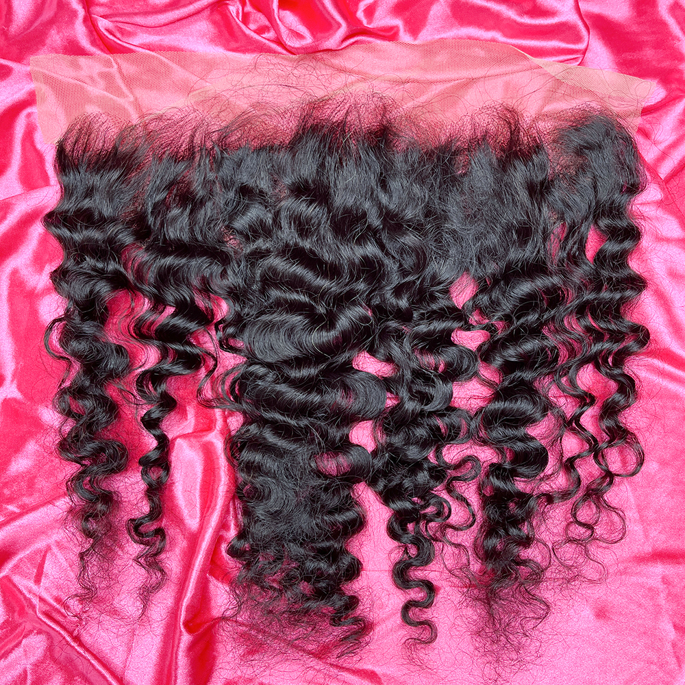 Dima Indian Curly Unprocessed Raw Hair 13x4 Transparent Lace Frontal
