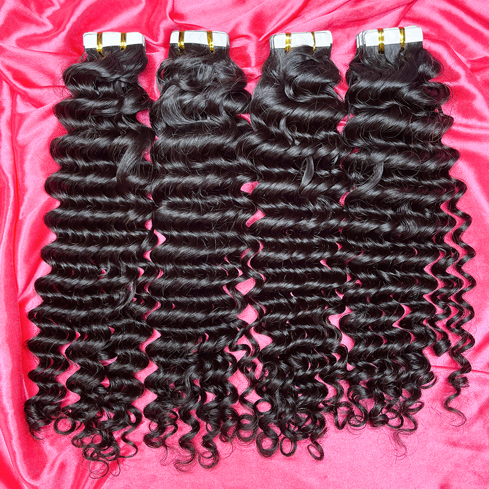 Dima Hair 12a Deep Wave Invisible Tape In Extension 20 Pcs