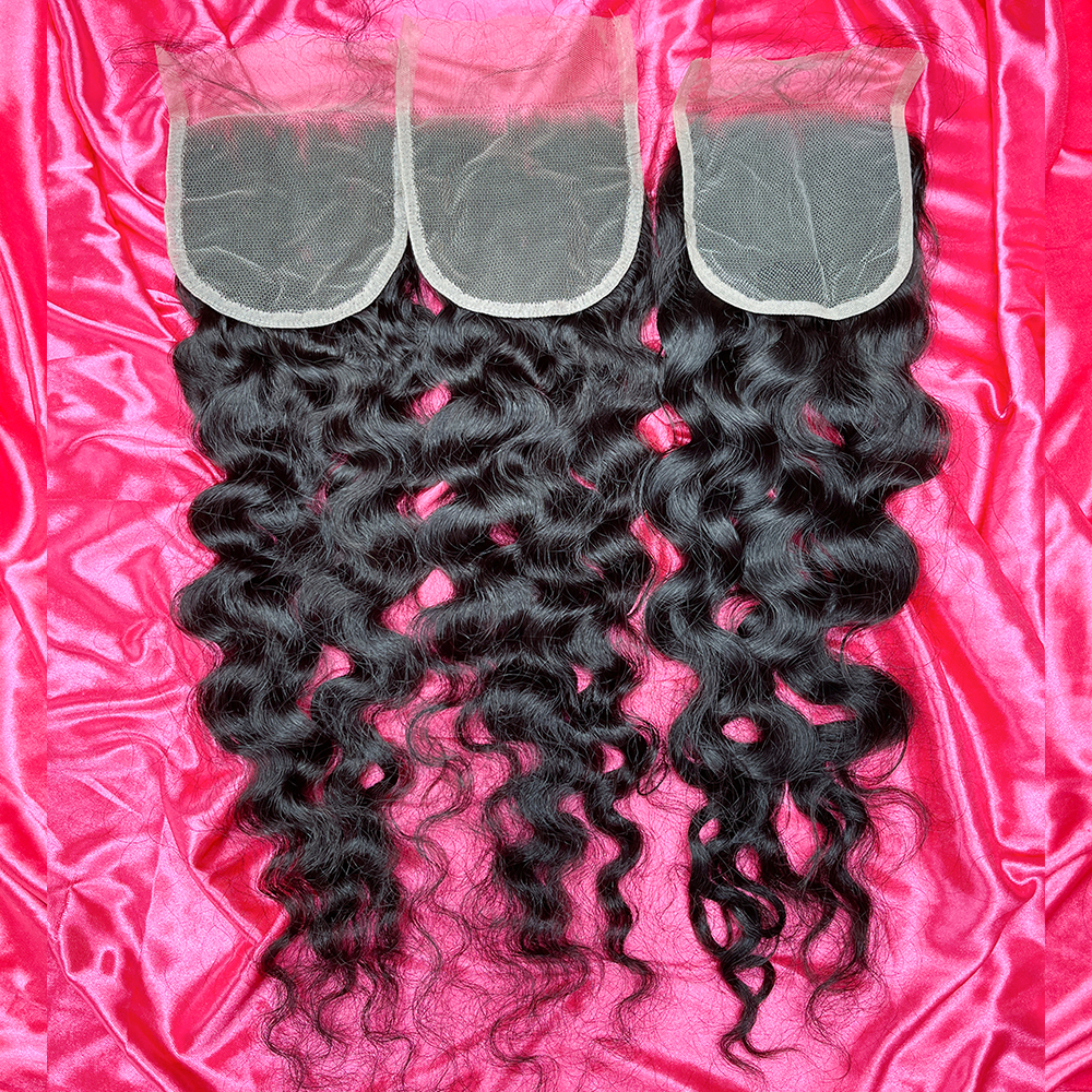 Dima Burmese Curly Sew In Closure 5x5 Transparent Lace Closure 100% Raw Hair