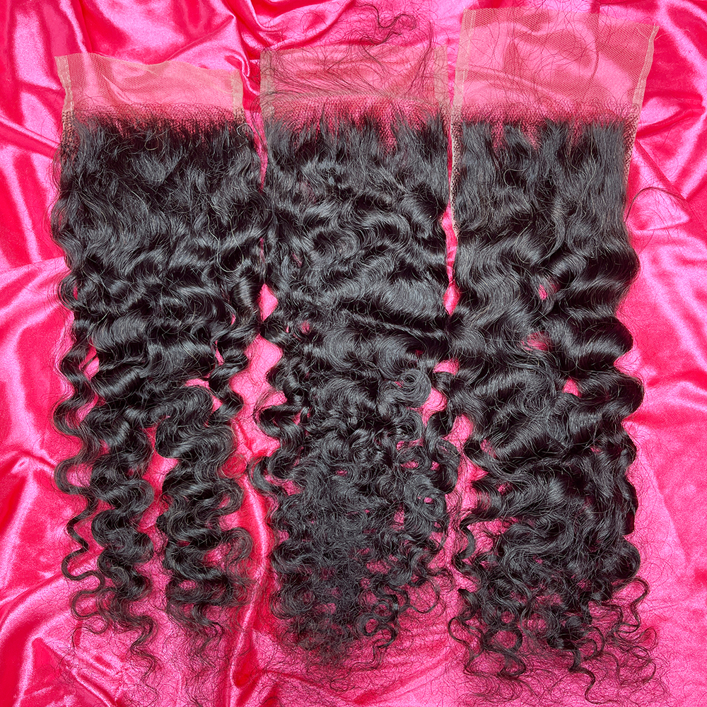 Dima 5x5 Transparent Lace Closure Indian Curly Hair Sew In Closure