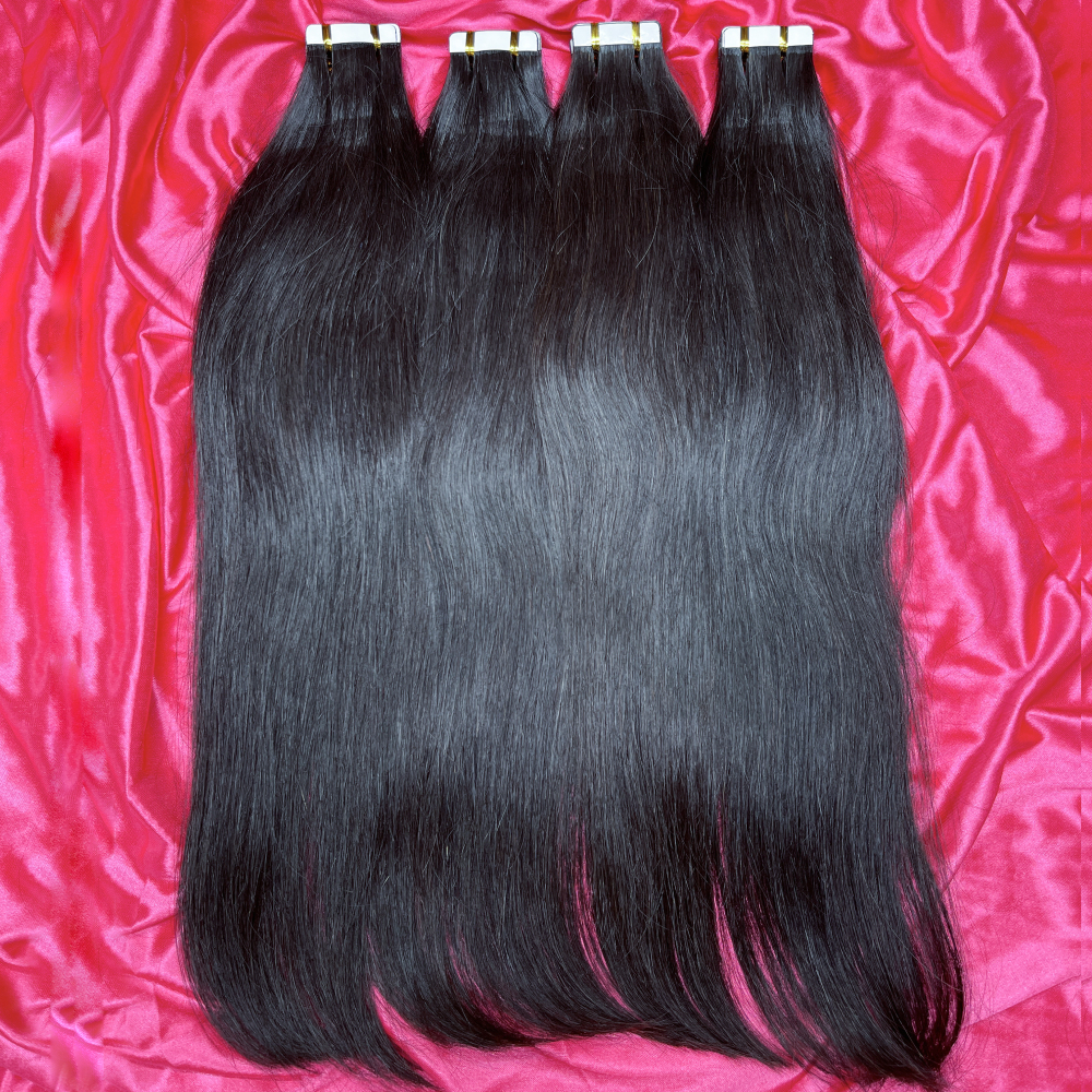 Dima 12a Grade Straight Tape In Human Hair Extension Natural Color 20 Pcs