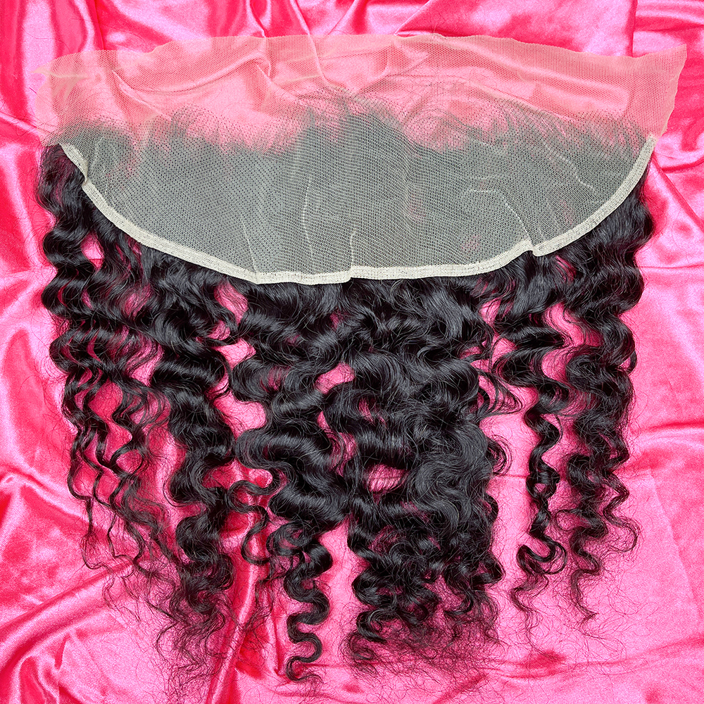 Dima Indian Curly Unprocessed Raw Hair 13x4 Transparent Lace Frontal