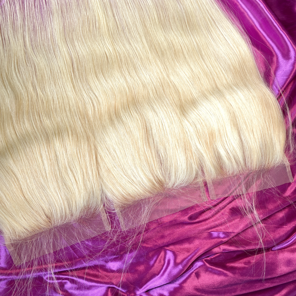 Dima 613 Blonde Color Straight Virgin Human Hair 5x5 Transparent Lace Closure