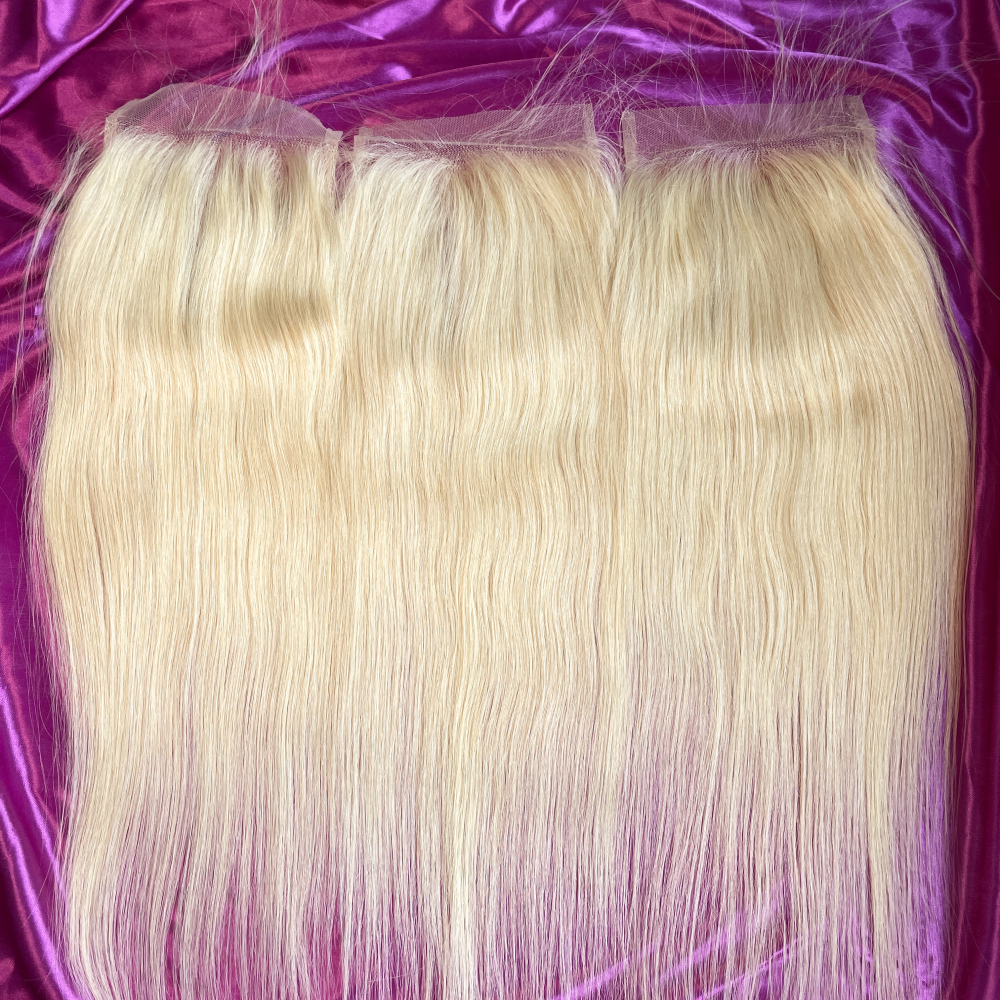 Dima 613 Blonde Color Straight Virgin Human Hair 5x5 Transparent Lace Closure