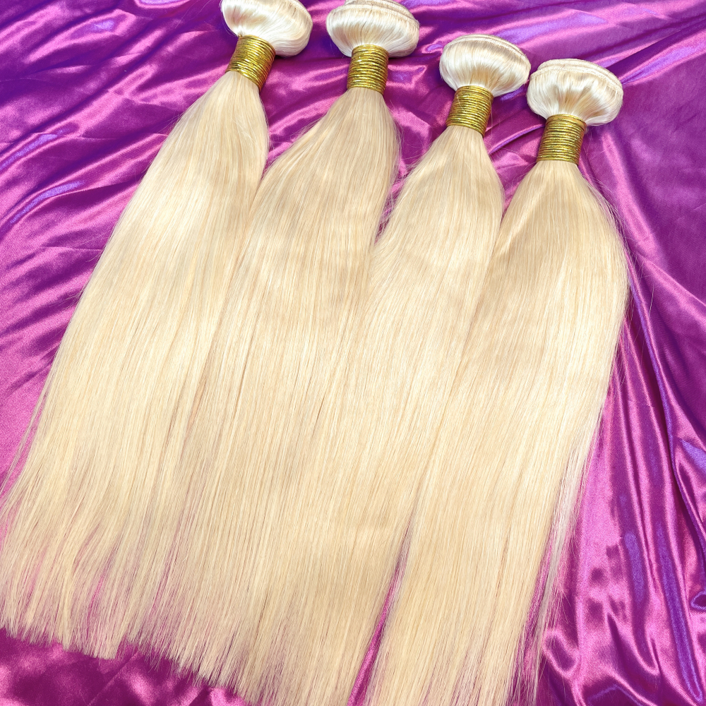 Dima 613 Blonde Human Hair Weaves 3 PCS Straight Virgin Hair  Bundles