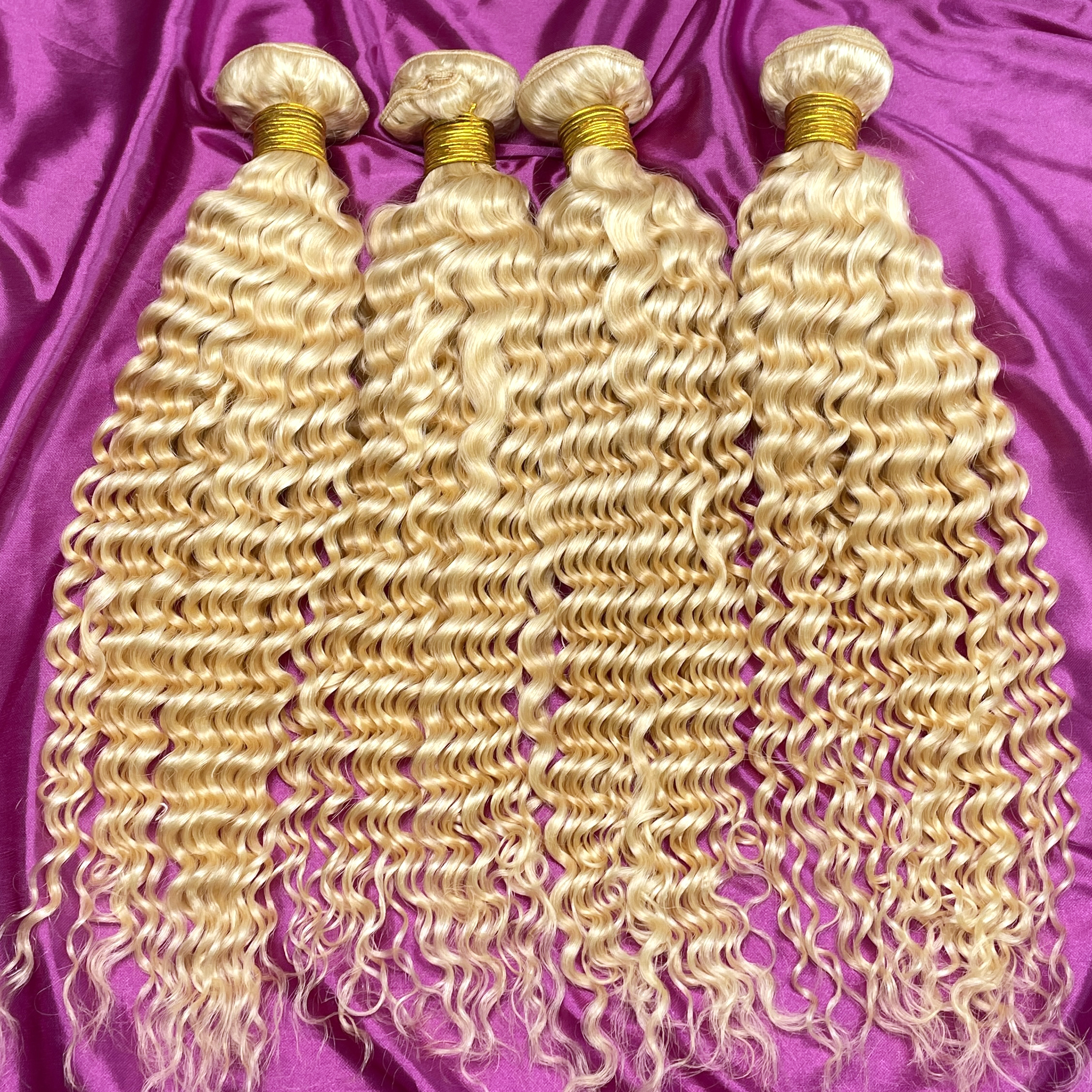 Dima 613 Blonde Color Deep Wave Unprocessed Virgin Hair Single Bundles