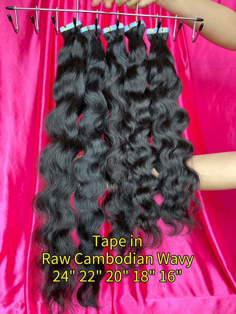 Dima Hair Cambodian Wavy Raw Hair Tape In Hair Extension 20 Pcs