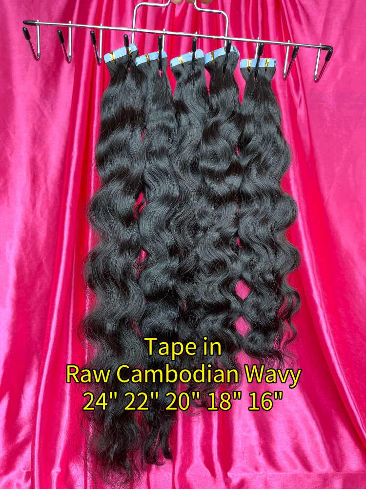 Dima Hair Cambodian Wavy Raw Hair Tape In Hair Extension 20 Pcs