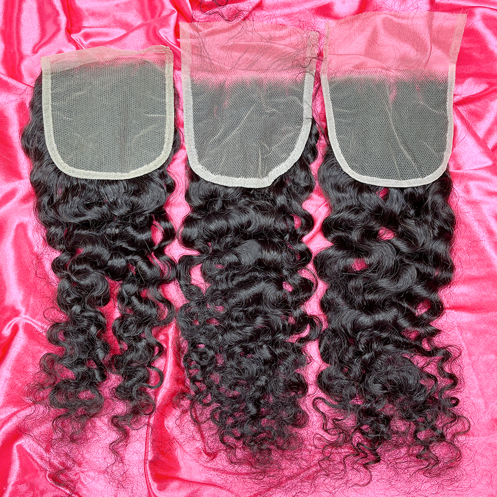 Dima 5x5 Transparent Lace Closure Indian Curly Hair Sew In Closure