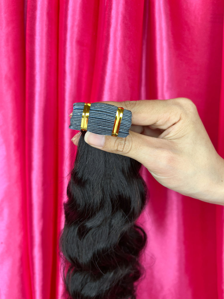 Dima Hair Natural Color Burmese Curly Raw Hair Tape In Hair Extension 20 Pcs