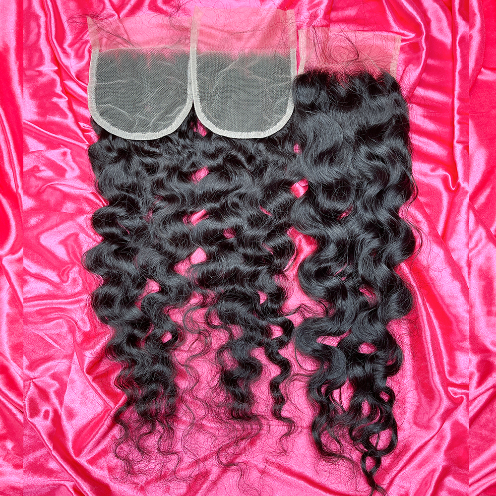 Dima Burmese Curly Sew In Closure 5x5 Transparent Lace Closure 100% Raw Hair
