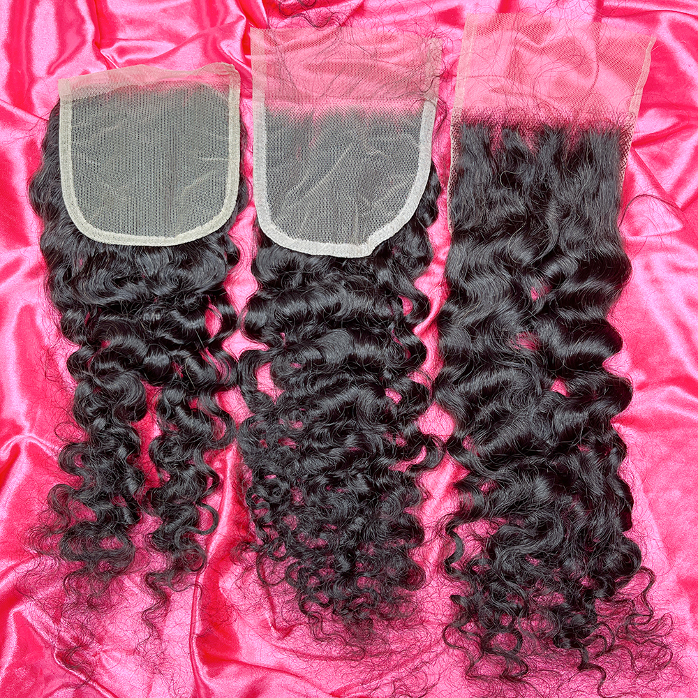 Dima 5x5 Transparent Lace Closure Indian Curly Hair Sew In Closure