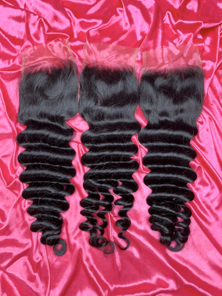 12A Mink Loose Deep Hair 4x4/5x5/6x6/13x4/13x6 HD & Transparent Closure/Frontal SEA Hair