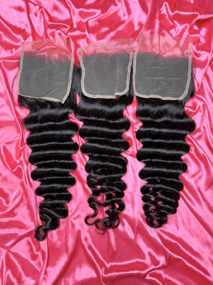 12A Mink Loose Deep Hair 4x4/5x5/6x6/13x4/13x6 HD & Transparent Closure/Frontal SEA Hair