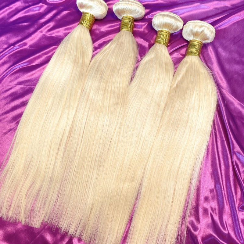 Dima 613 Blonde Human Hair Weaves 3 PCS Straight Virgin Hair  Bundles