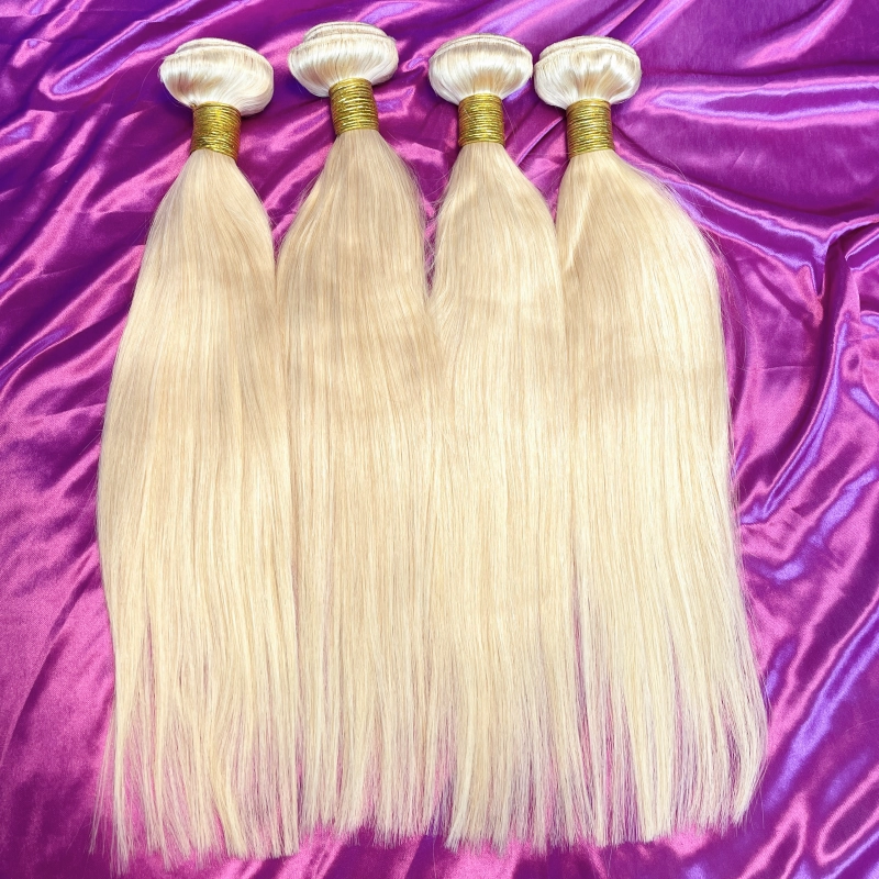 Dima 613 Blonde Human Hair Weaves 3 PCS Straight Virgin Hair  Bundles