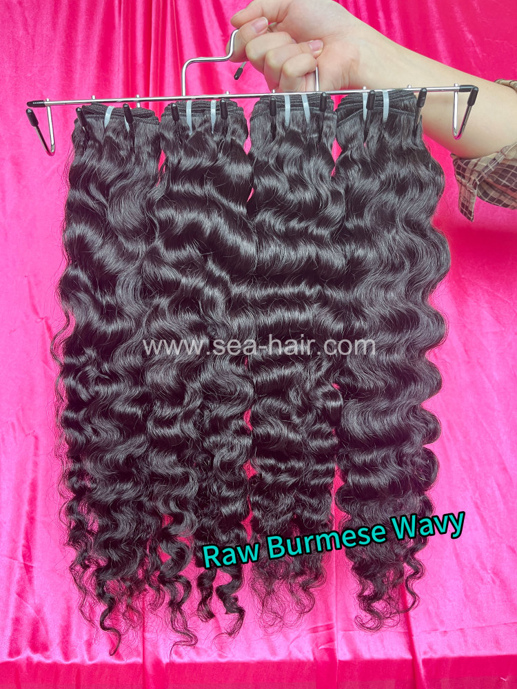 Raw Southeast Asia Burmese Wavy Single/3/4 Bundles Deals Sea Hair