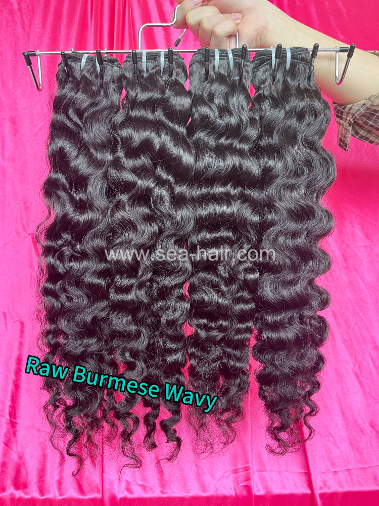 Raw Southeast Asia Burmese Wavy Single/3/4 Bundles Deals Sea Hair