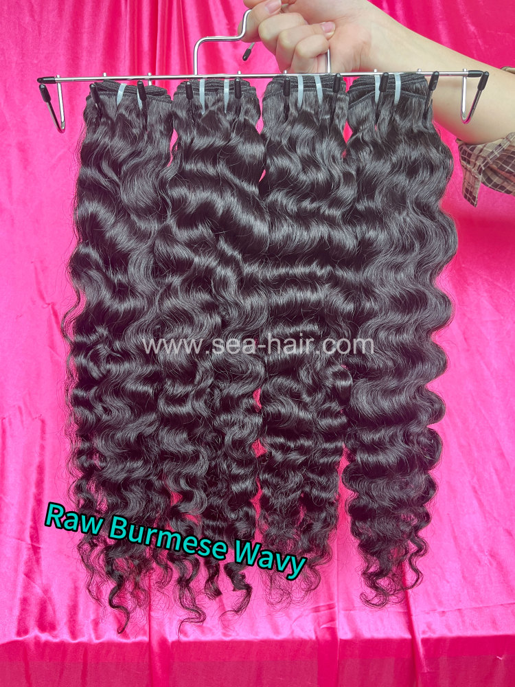 Raw Southeast Asia Burmese Wavy Single/3/4 Bundles Deals Sea Hair
