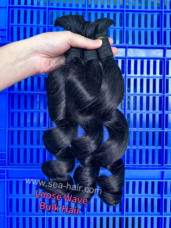 Sea Hair Mink Bulk Hair No Weft Loose Wave for Braiding 1/3/4 Bundles Deals