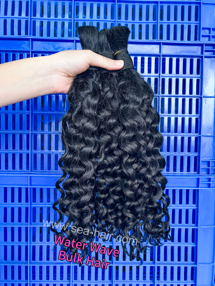 Sea Hair No Weft Water Wave Bulk Hair for Braiding 1/3/4 Bundles Deals