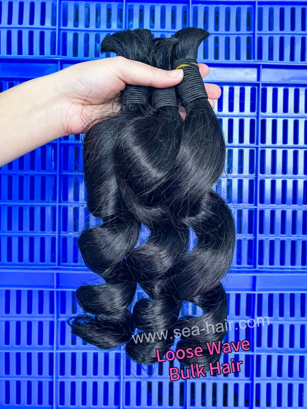 Sea Hair Mink Bulk Hair No Weft Loose Wave for Braiding 1/3/4 Bundles Deals