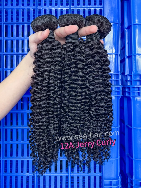 12a Mink Hair Jerry Curly 1/3/4 Bundles Deal SEA Hair