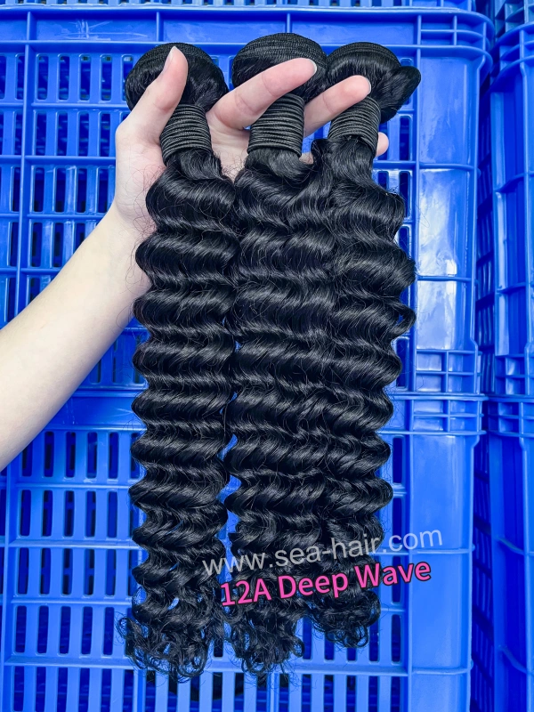 SEA Hair 12a Mink Hair Deep Wave Bundle 1/3/4 Pcs/Lot Deals