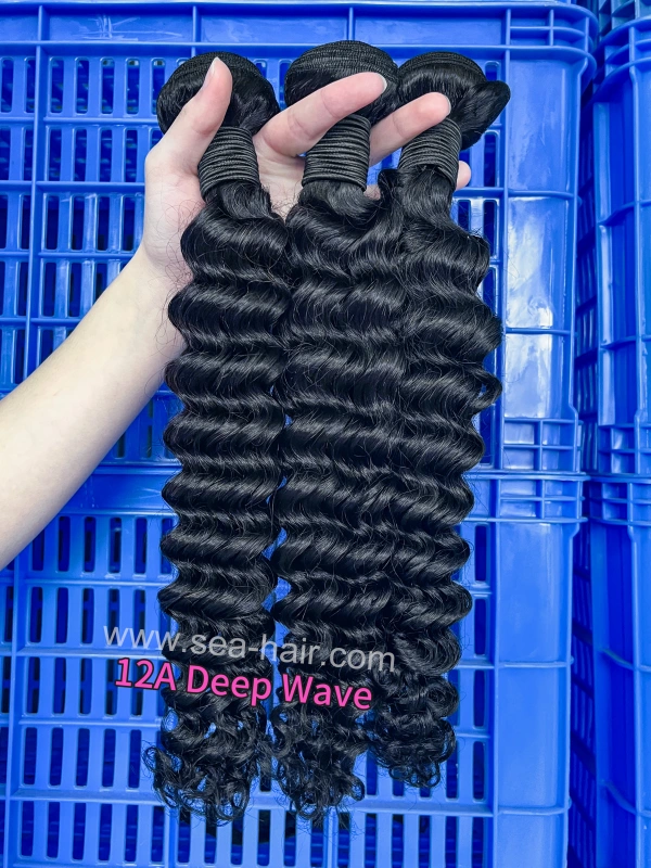SEA Hair 12a Mink Hair Deep Wave Bundle 1/3/4 Pcs/Lot Deals