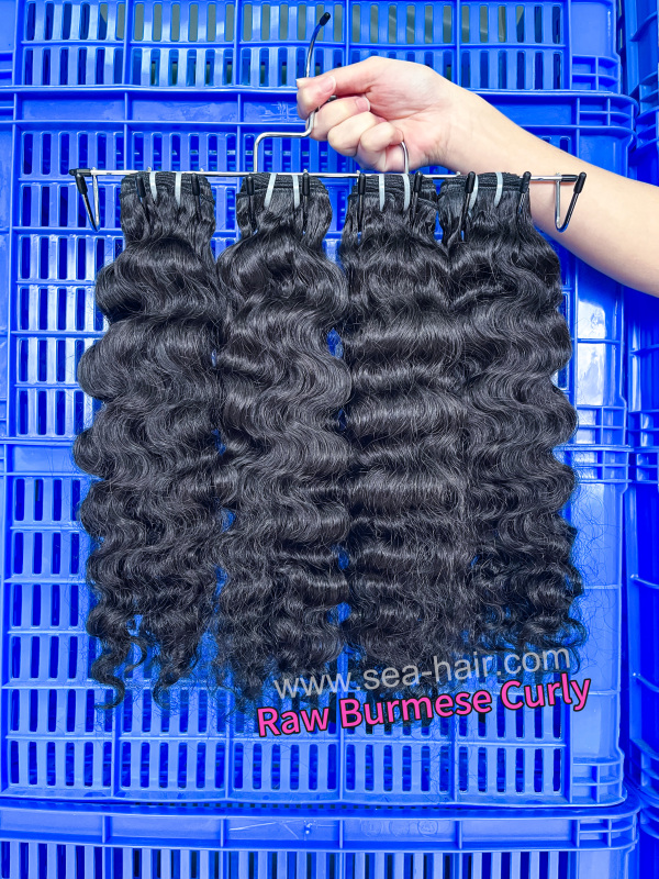 Southeast Asia Burmese Curly Sea Hair 1/3/4 Bundles Deals
