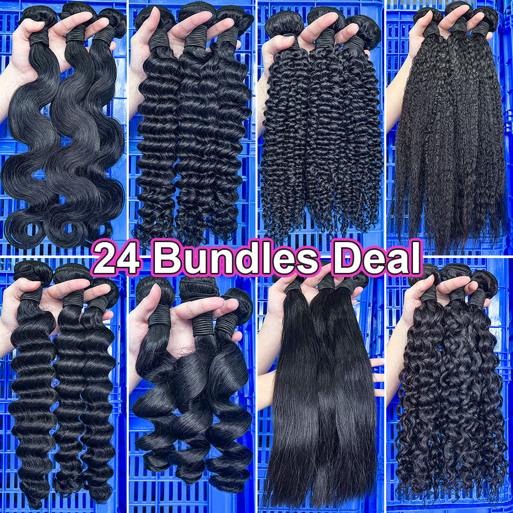 SEA Hair Wholesale 12A Mink Hair 24 Bundles Deal Free Shipping