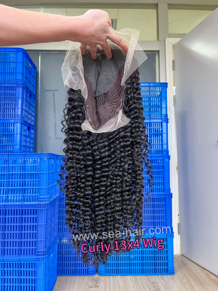 SEA Hair Jerry Curly 4x4/5x5/6x6/13x4/13x6 HD And Transparent 12A Mink Hair Customize Wigs