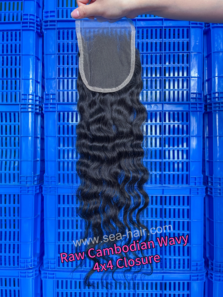 Raw Sea Hair Cambodian Wavy 4x4/5X5/6x6/13X4/13x6 Lace Closure/Frontal