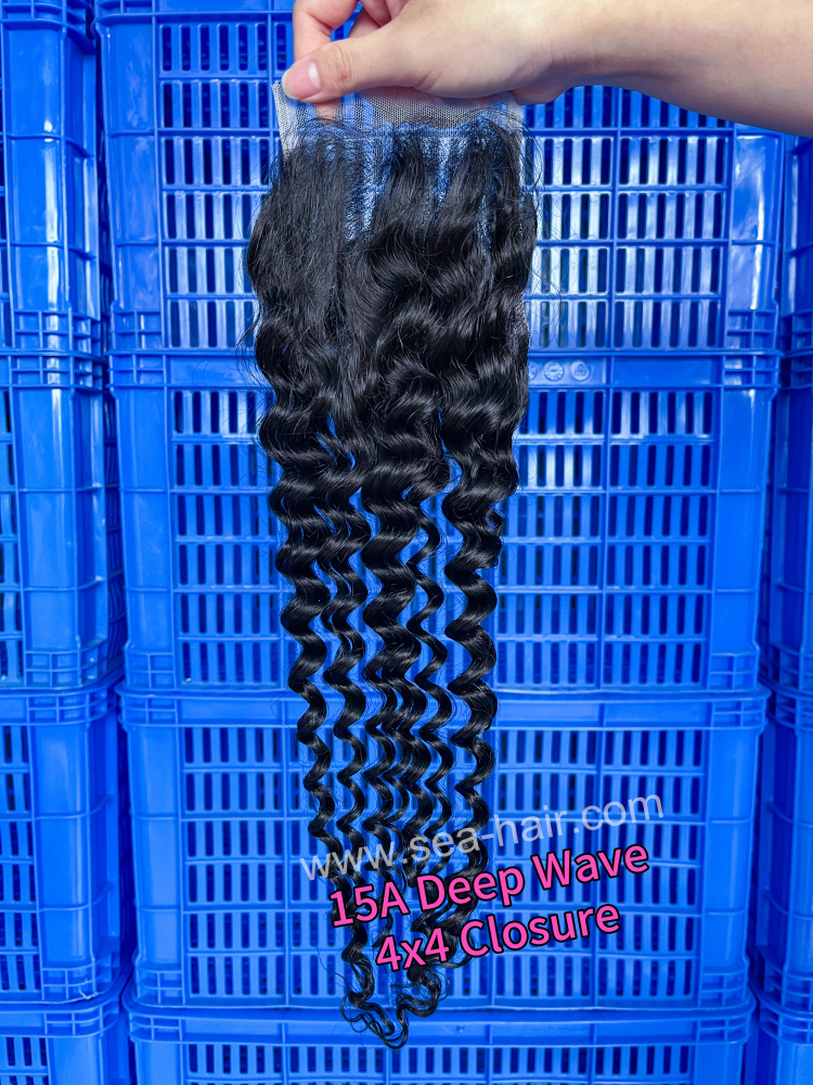 SEA Hair 15A Virgin Hair Deep Wave 4x4/5x5/6x6/13x4/13x6 HD & Transparent Closure/Frontal