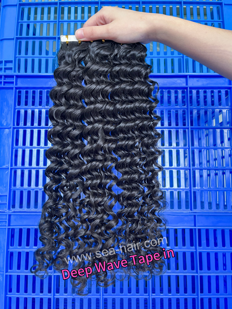 Sea Tape In Deep Wave Mink Hair 1/3/4 Packs 20/60/80 Pcs Deal