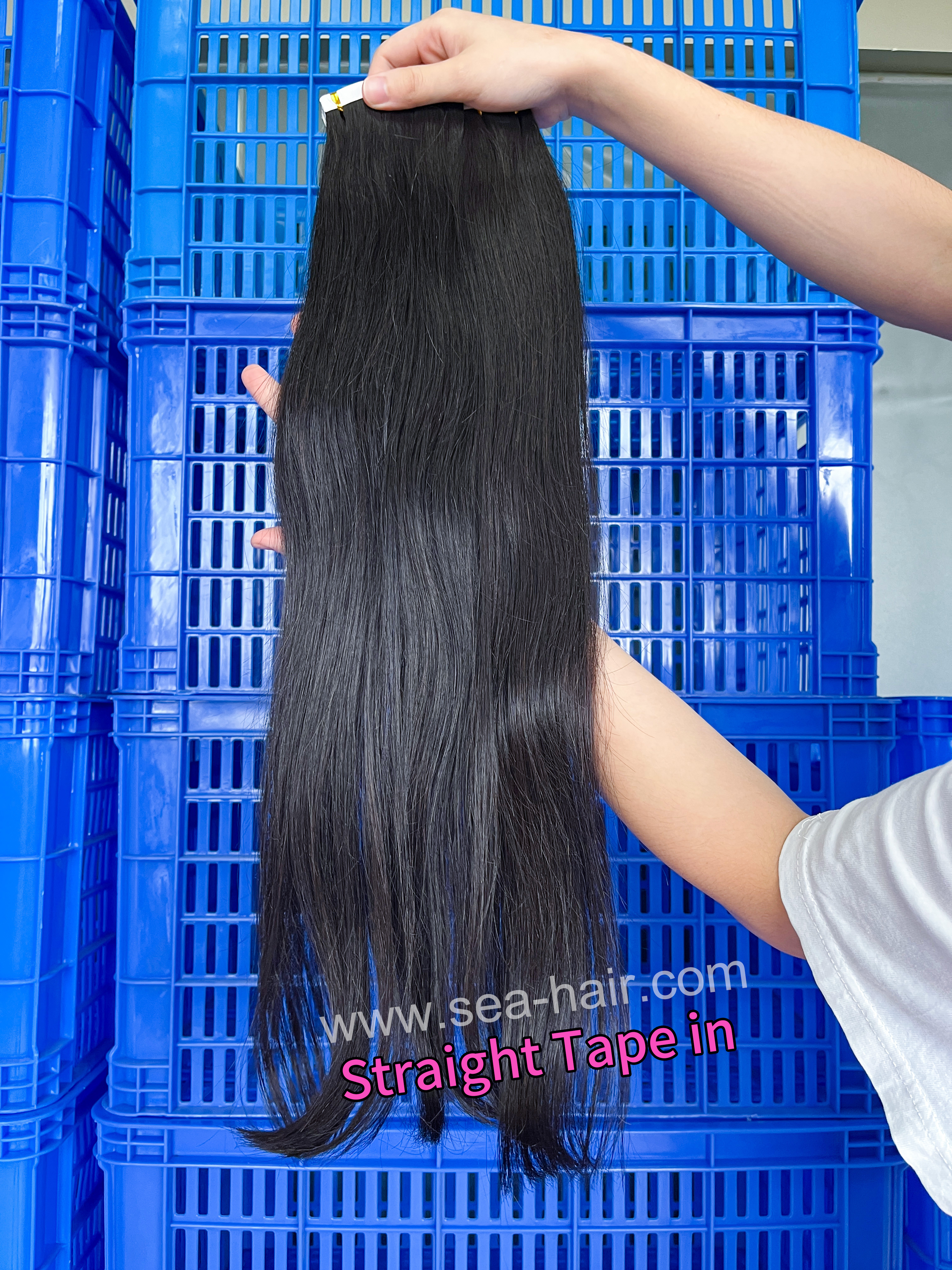 Sea Mink Straight Hair Tape In 1/3/4 Packs 20/60/80 Pcs Deal